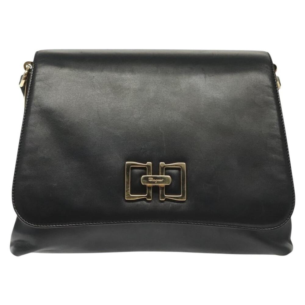 Salvatore Ferragamo Leather Shoulder Bag Black